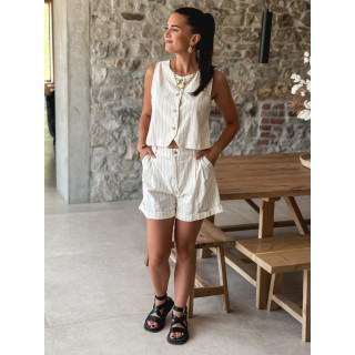 Gilet ligné Félipa - Ecru