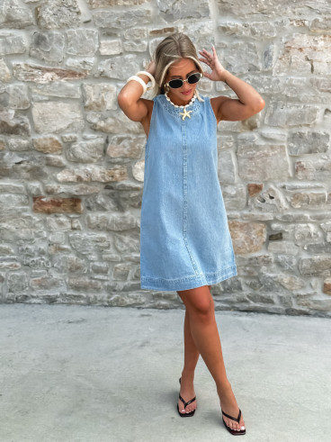 Robe en jeans bleu - Agata