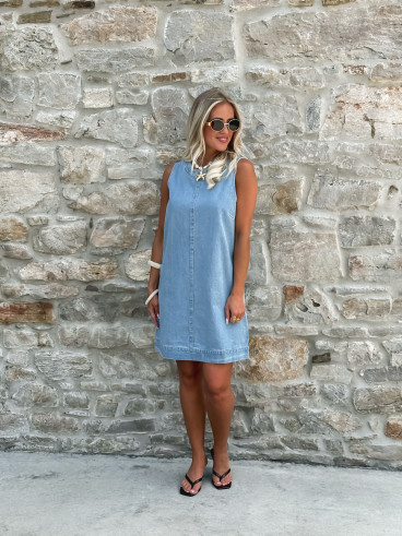 Robe en jeans bleu - Agata