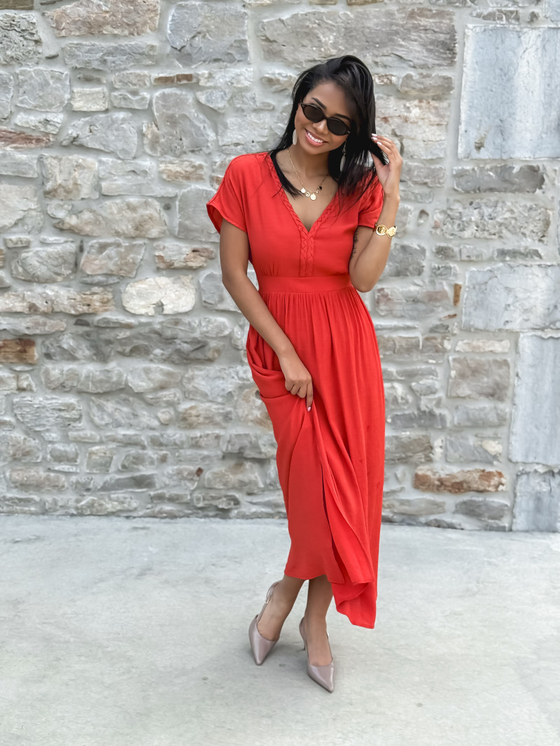 Robe longue Yléana - Terracotta