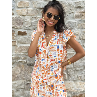 Chemise à motifs Summer - Orange