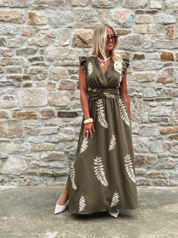 Robe longue Cassie - Kaki