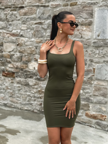 Robe courte Evaëlle - kaki