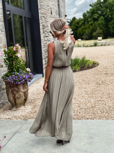 Robe longue Emiliane - Kaki