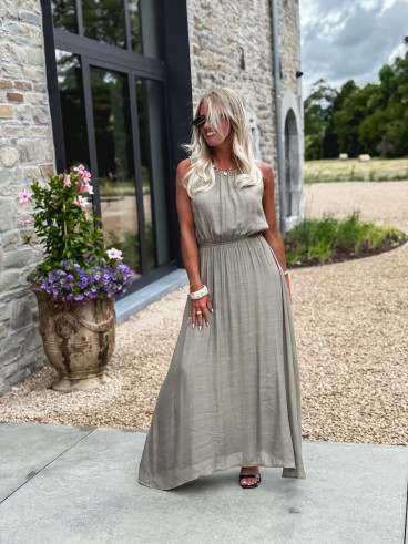 Robe longue Emiliane - Kaki