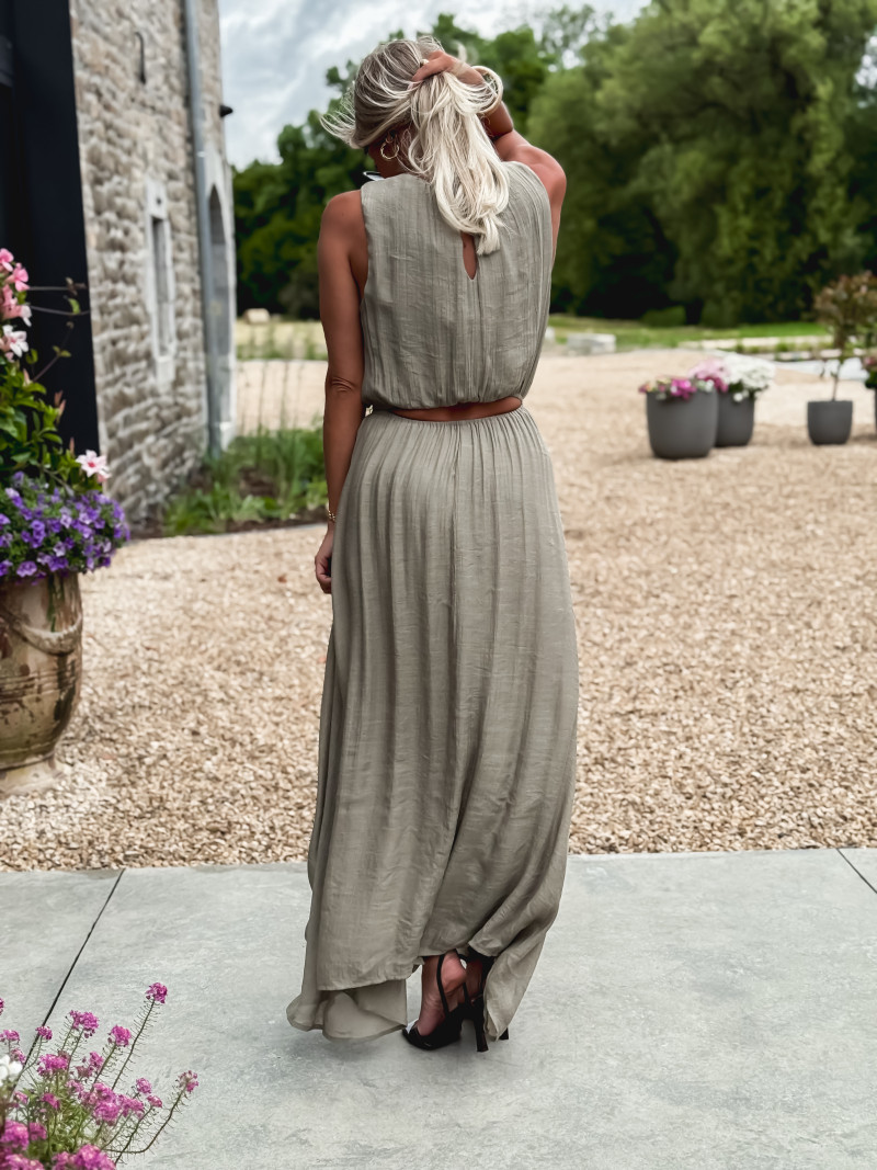 Robe longue Emiliane - Kaki