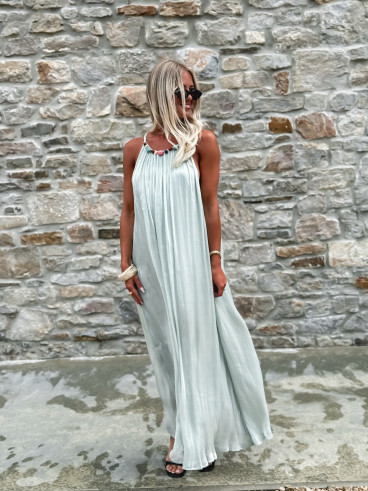 Robe longue Lanaé - Vert d'eau