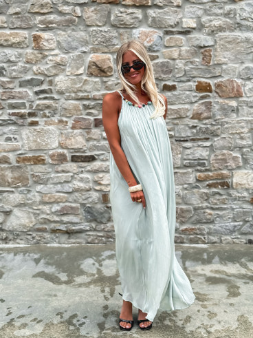 Robe longue Lanaé - Vert d'eau