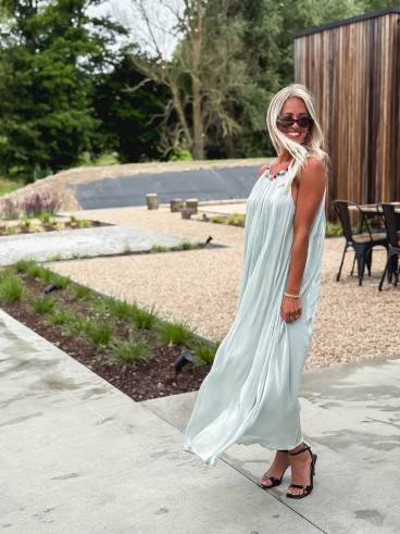 Robe longue Lanaé - Vert d'eau