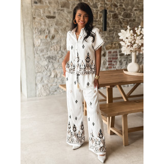 Ensemble à motifs Madère - Blanc/Noir