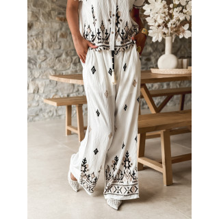 Ensemble à motifs Madère - Blanc/Noir