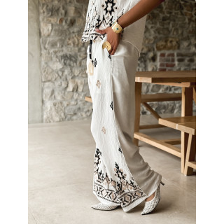 Ensemble à motifs Madère - Blanc/Noir