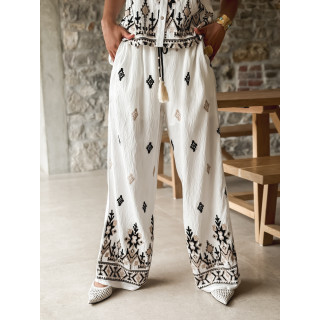 Ensemble à motifs Madère - Blanc/Noir