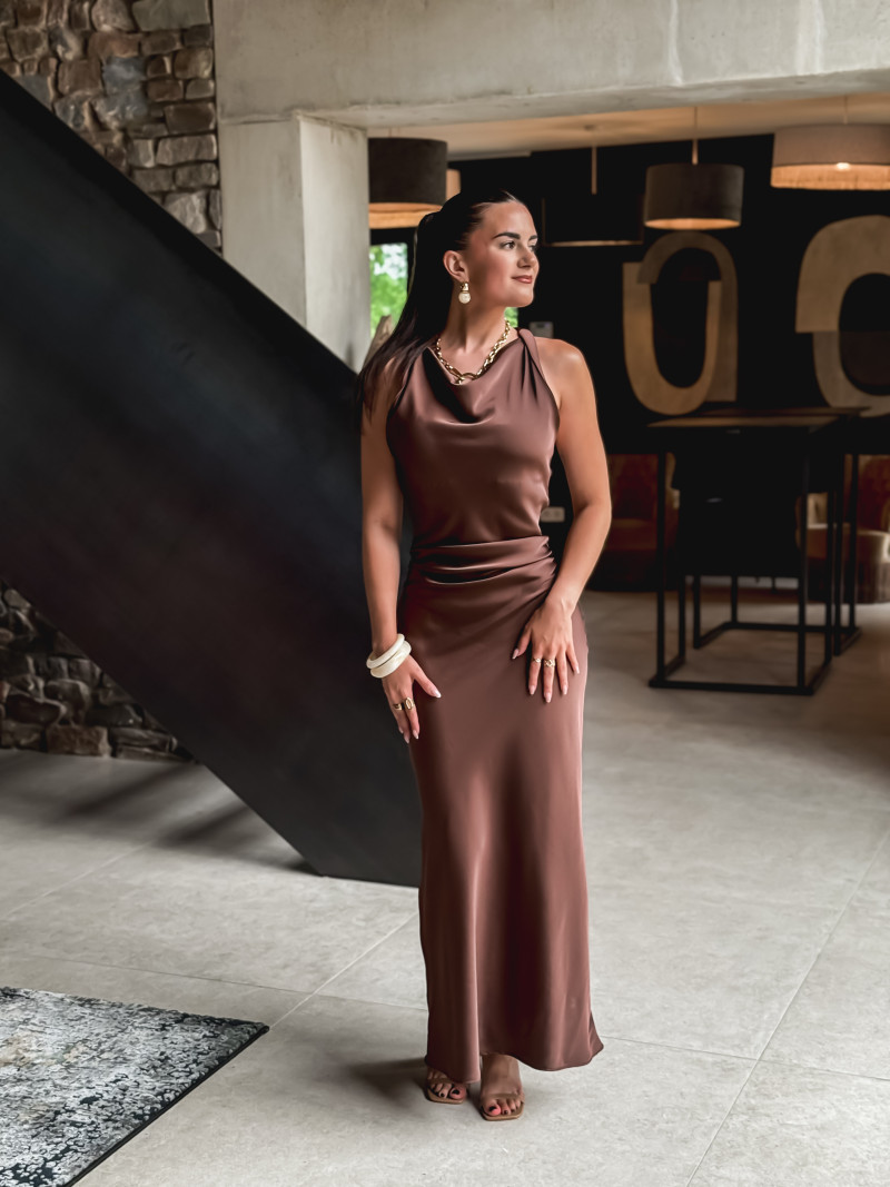 Robe longue Leyna - Chocolat