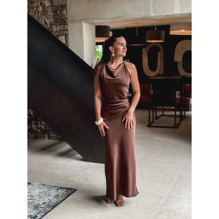 Robe longue Leyna - Chocolat