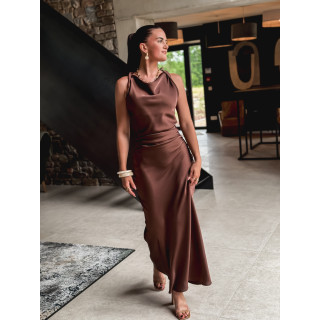 Robe longue Leyna - Chocolat
