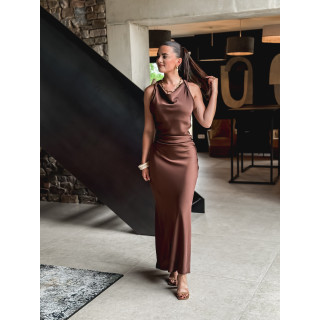 Robe longue Leyna - Chocolat