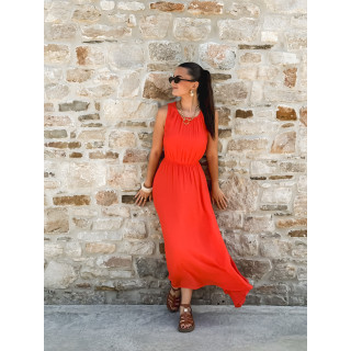 Robe longue Emiliane - Corail