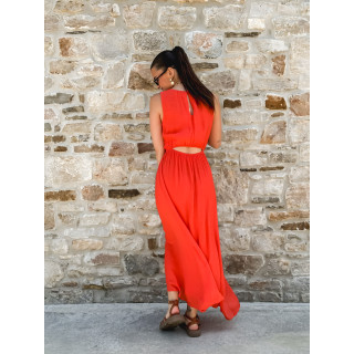 Robe longue Emiliane - Corail