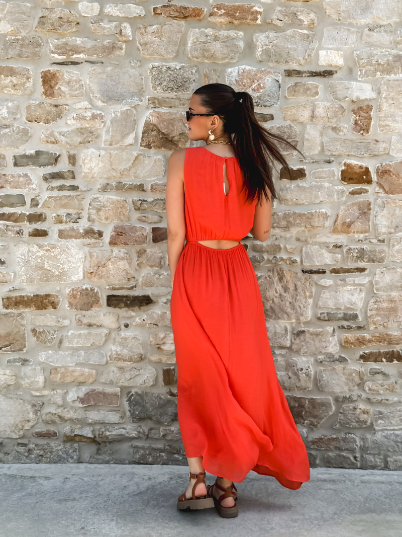 Robe longue Emiliane - Corail