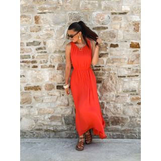 Robe longue Emiliane - Corail