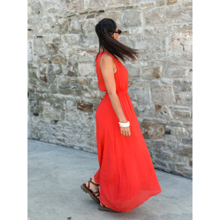 Robe longue Emiliane - Corail
