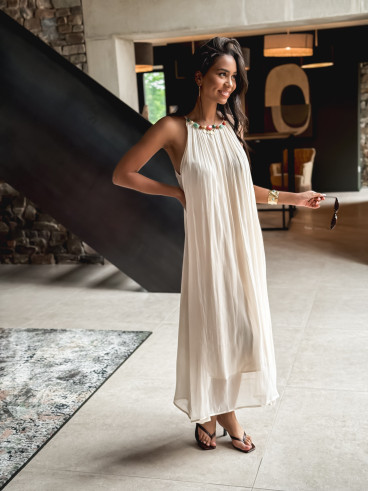 Robe longue Lanaé - Crème