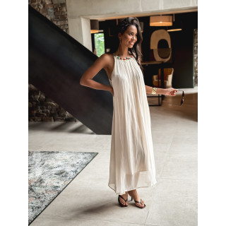 Robe longue Lanaé - Crème