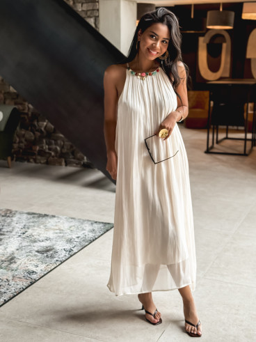 Robe longue Lanaé - Crème