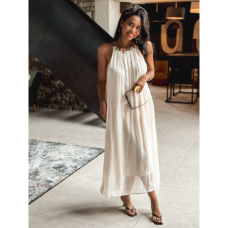 Robe longue Lanaé - Crème