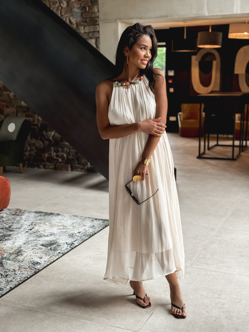 Robe longue Lanaé - Crème