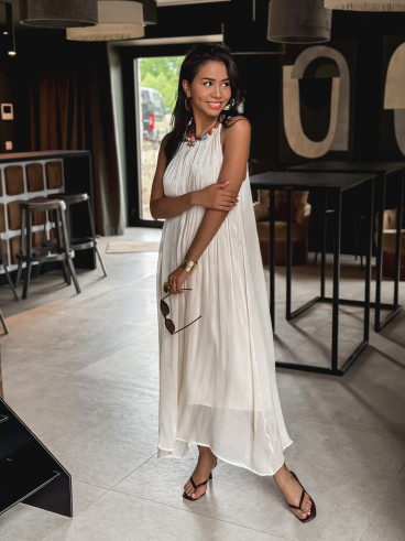 Robe longue Lanaé - Crème