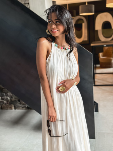 Robe longue Lanaé - Crème