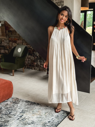 Robe longue Lanaé - Crème