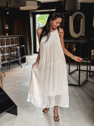 Robe longue Lanaé - Crème