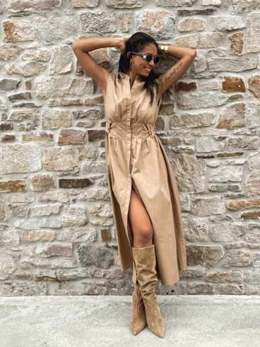 Robe longue Hallya - Beige
