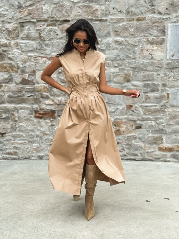 Robe longue Hallya - Beige