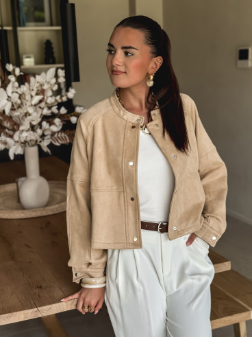 Veste en daim Azora - Beige