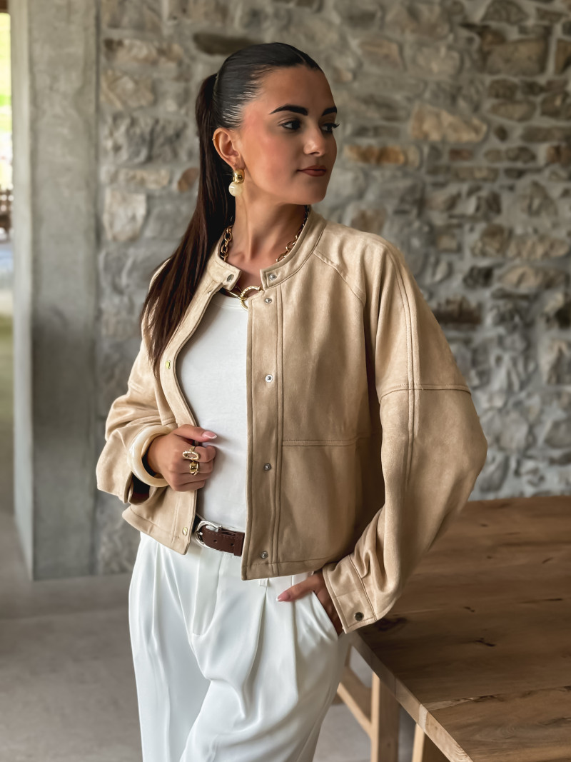 Veste en daim Azora - Beige