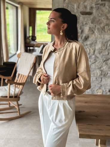 Veste en daim Azora - Beige