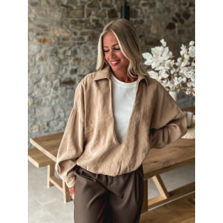 Blouse Laurinne - Camel/Blanc