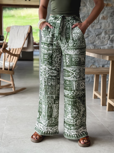 Pantalon à motifs Mélline - Kaki