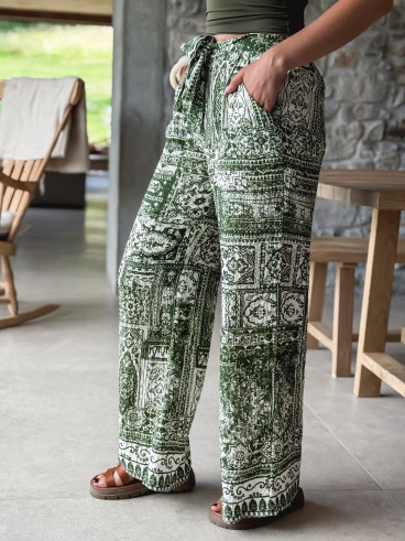 Pantalon à motifs Mélline - Kaki