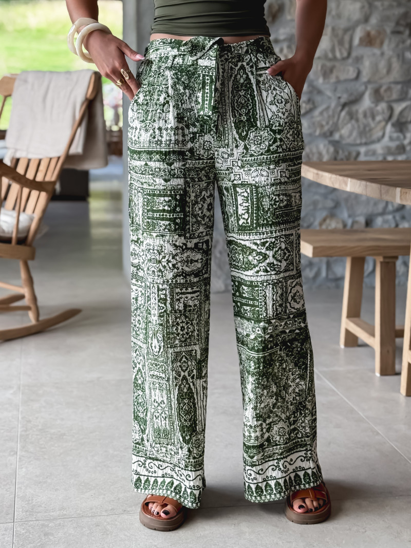 Pantalon à motifs Mélline - Kaki