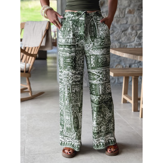 Pantalon à motifs Mélline - Kaki