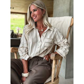 chemise lignée Elinéa - Beige