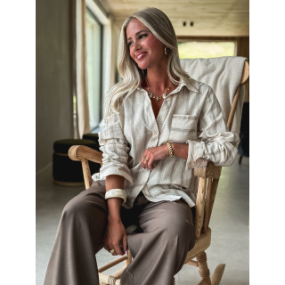 chemise lignée Elinéa - Beige