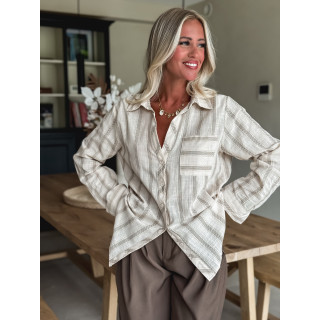 chemise lignée Elinéa - Beige