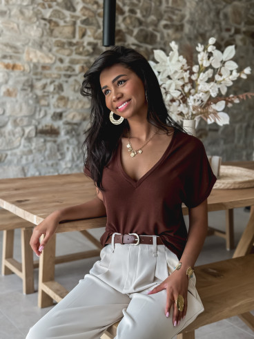 T-shirt Athéna - Chocolat