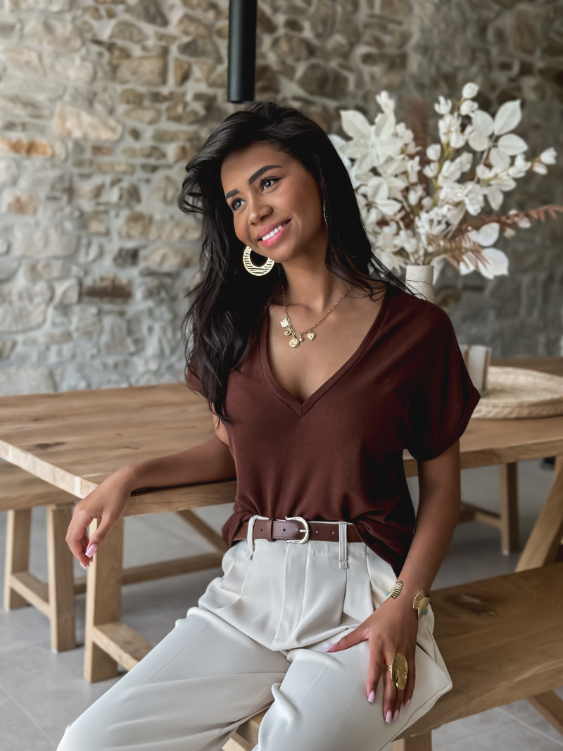 T-shirt Athéna - Chocolat